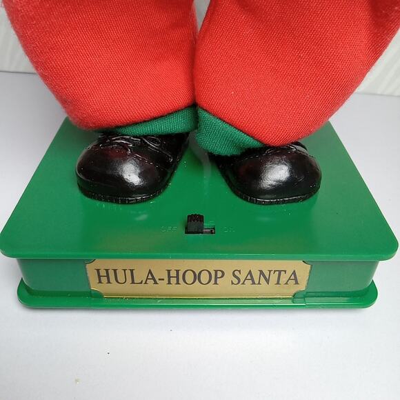 Vintage Hula Hoop Singing Dancing Santa Claus Animatronic 13.5“ Rock Roll Santa - Picture 3 of 7